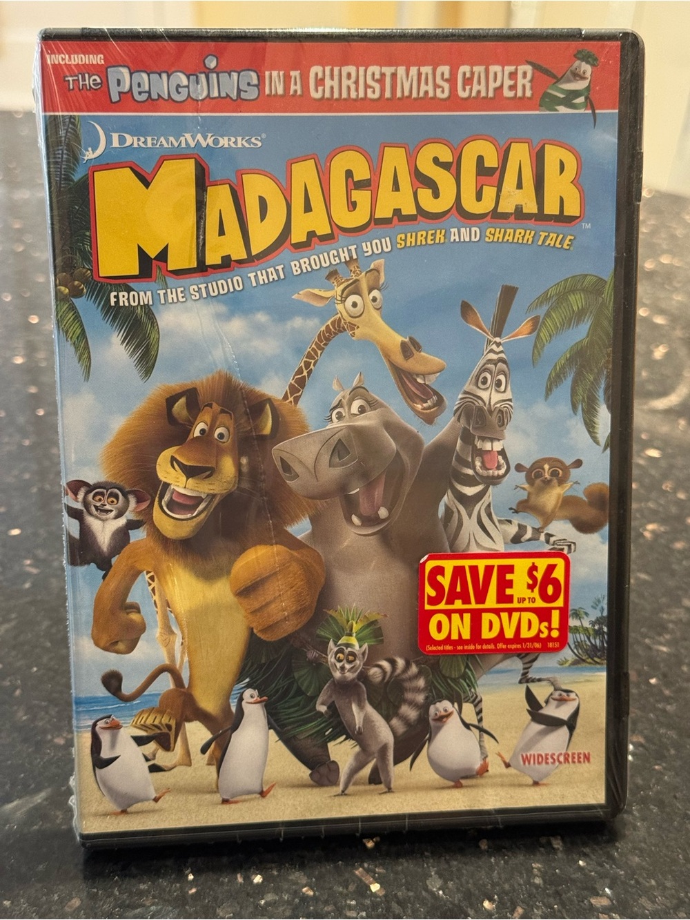 DreamWorks Madagascar Back Cover — Blue, Yellow, Brown Artwork